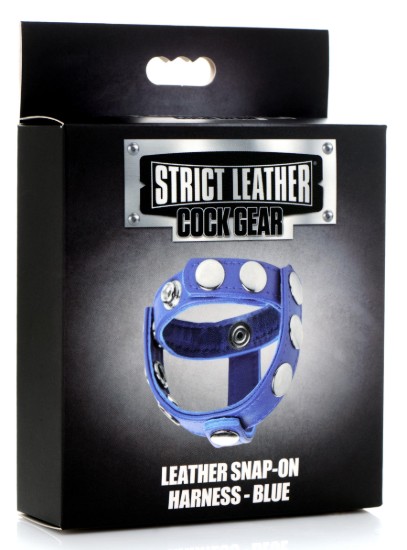 Picture of Leather Snap-on Cock Harness - Blue