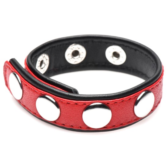 Picture of Leather Speed Snap Cock Ring - Red
