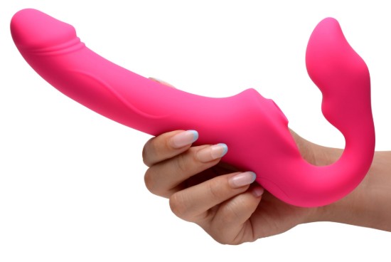 Picture of Licking and Vibrating Strapless Strap-On with Remote Control