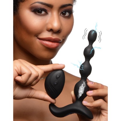 Picture of Shock-Beads 80X Vibrating & E-stim Silicone Anal Beads with Remote