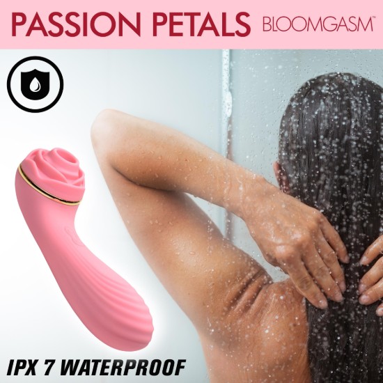 Picture of Passion Petals 10X Silicone Suction Rose Vibrator - Pink