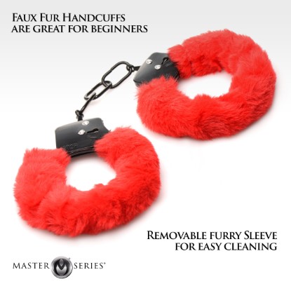 Picture of Cuffed In Fur Furry Handcuffs - Red
