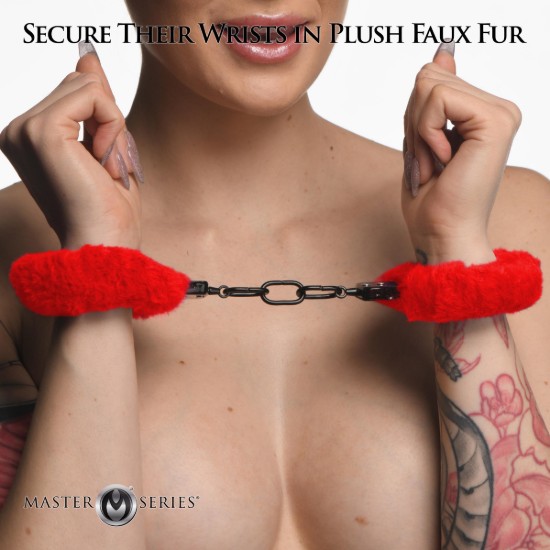 Picture of Cuffed In Fur Furry Handcuffs - Red