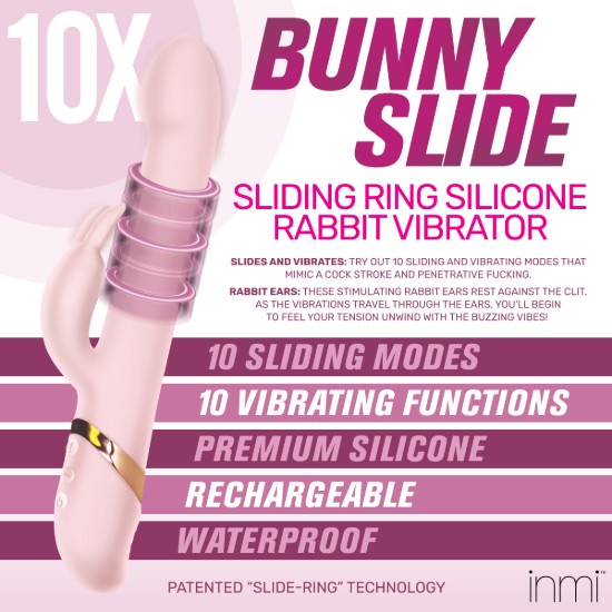 Picture of 10X Bunny Slide Ring Silicone Vibrator