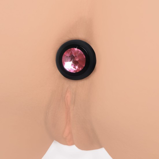 Picture of 28X Vibrating Silicone Pink Gem Anal Plug - Small