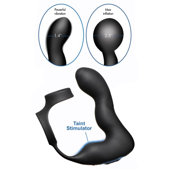 Picture of 10X Inflatable and Vibrating Prostate Plug with Cock and Ball Ring