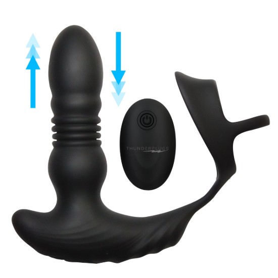 Picture of Thrusting Vibrator with Cock and Ball Ring and Remote