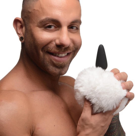 Picture of Small Anal Plug with Interchangeable Bunny Tail - White