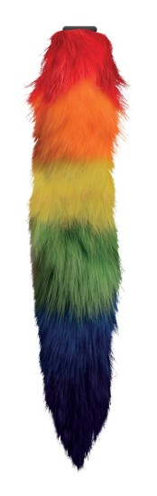 Picture of Large Anal Plug with Interchangeable Fox Tail - Rainbow