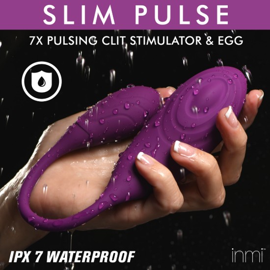 Picture of Slim Pulse 7X Pulsating Silicone Clit Stimulator and Vibrating Egg