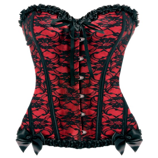 Picture of Scarlet Seduction Lace-up Corset and Thong - XL