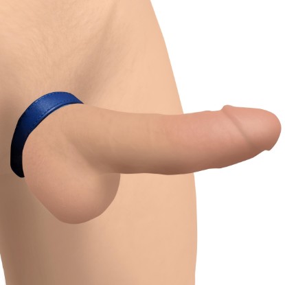 Picture of Velcro Leather Cock Ring - Blue