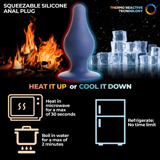 Picture of Squeezable Tapered Large Anal Plug - Blue