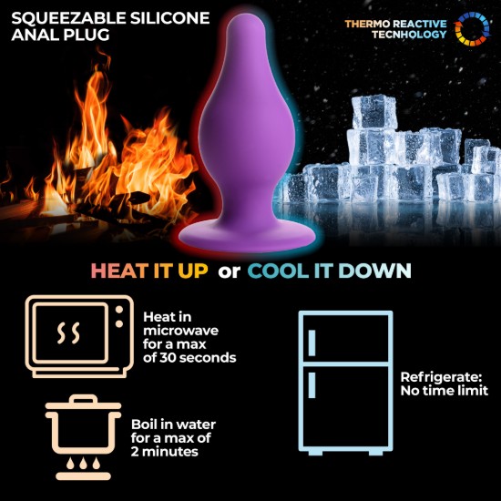 Picture of Squeezable Tapered Medium Anal Plug - Purple