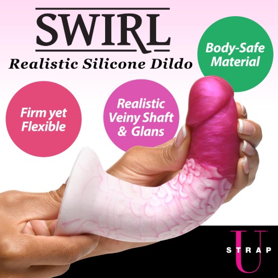 Picture of Swirl Realistic Silicone Dildo - Pink