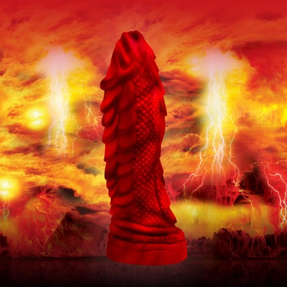 Picture of Fire Dragon Red Scaly Silicone Dildo