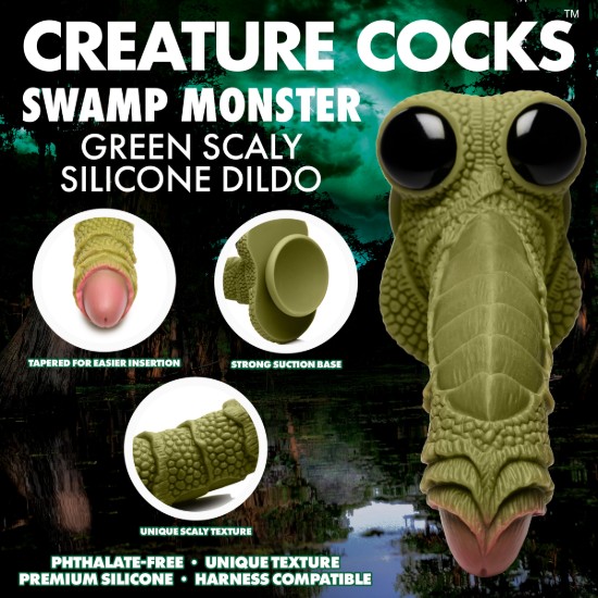 Picture of Swamp Monster Green Scaly Silicone Dildo