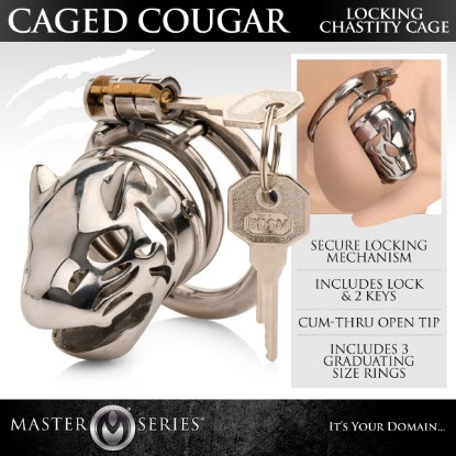 Picture of Caged Cougar Locking Chastity Cage