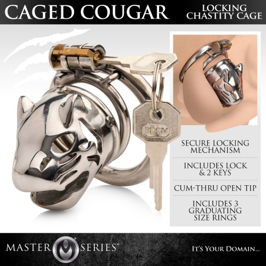 Picture of Caged Cougar Locking Chastity Cage