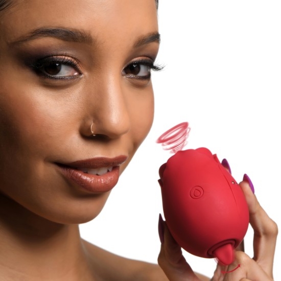 Picture of The Double Tease Rose 10X Sucking and Licking Silicone Stimulator