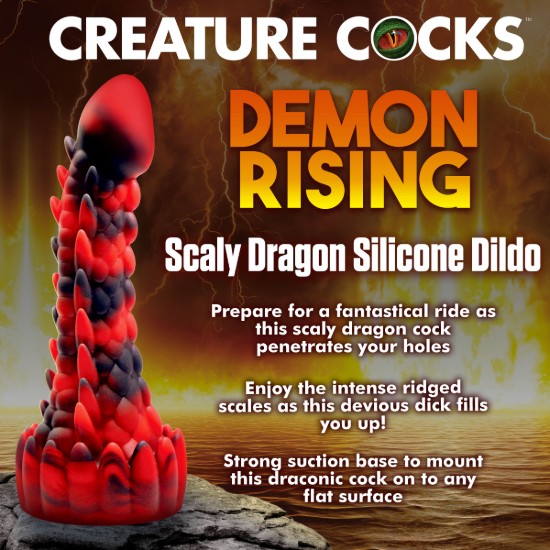 Picture of Demon Rising Scaly Dragon Silicone Dildo