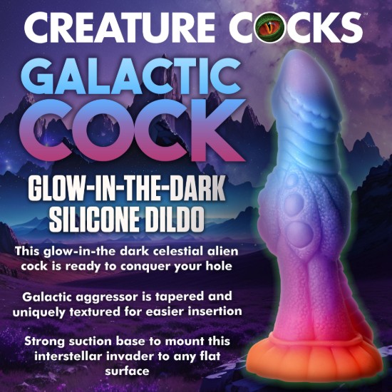 Picture of Galactic Cock Alien Creature Glow-in-the-Dark Silicone Dildo