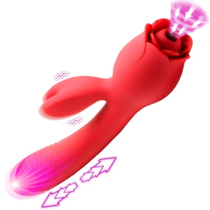 Picture of Blooming Bunny Sucking and Thrusting Silicone Rabbit Vibrator