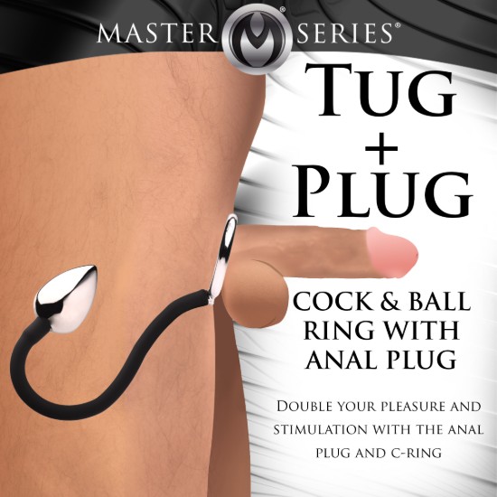 Picture of Tug and Plug Cock and Ball Ring with Anal Plug