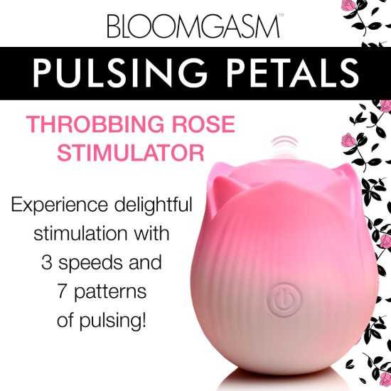 Picture of Pulsing Petals Throbbing Rose Clit Stimulator - Pink