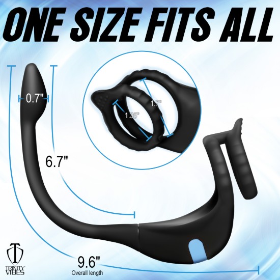 Picture of Vibrating Silicone Cock Ring and Anal Stimulator