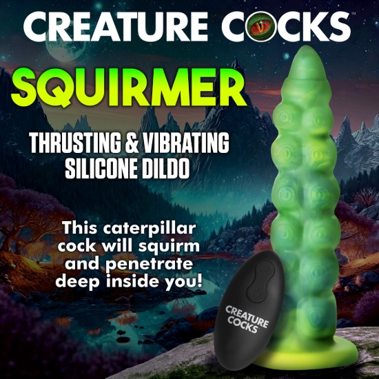 Picture of Squirmer Thrusting and Vibrating Silicone Dildo