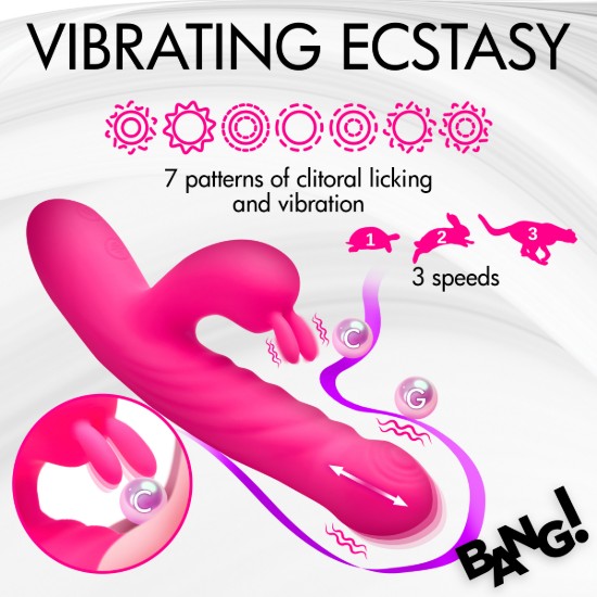 Picture of Thrusting and Vibrating Silicone Rabbit Vibrator