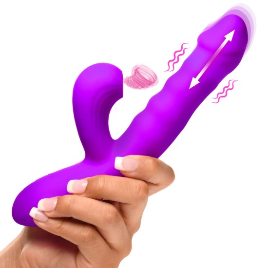 Picture of Thrusting and Sucking Silicone Rabbit Vibrator