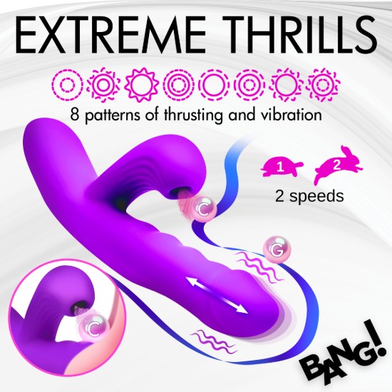 Picture of Thrusting and Sucking Silicone Rabbit Vibrator