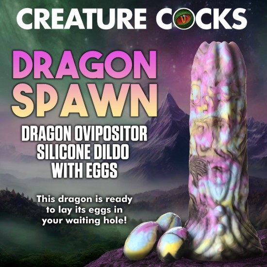Picture of Dragon Spawn Ovipositor Silicone Dildo with Eggs