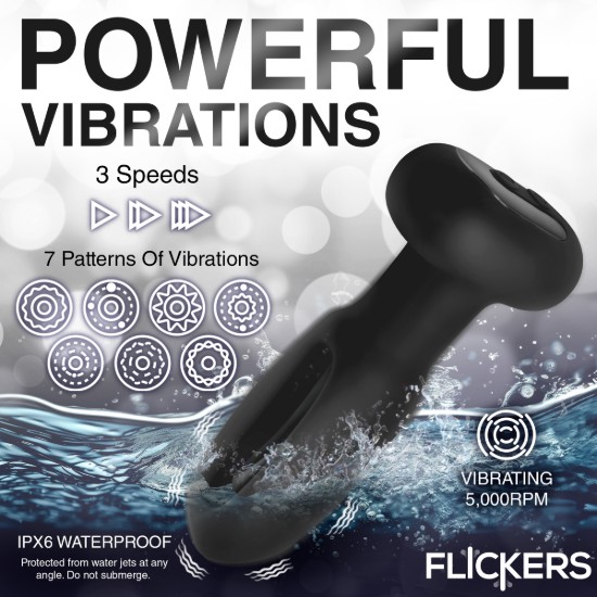 Picture of Bum Flick Vibrating and Flicking Silicone Butt Plug with Remote