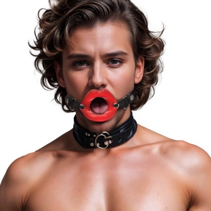 Picture of Juicy Lips Silicone Open Mouth Gag - Red