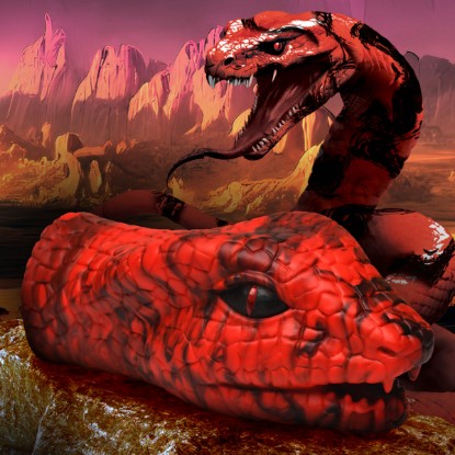 Picture of Serpentine Stroker Silicone Masturbator - Red