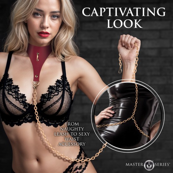 Picture of Captivate Collar with Body Chain - Red