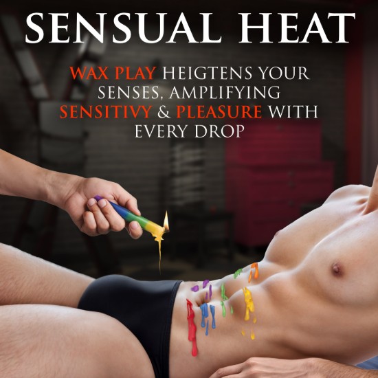 Picture of Pride Candles Rainbow Drip Candle Set of 3