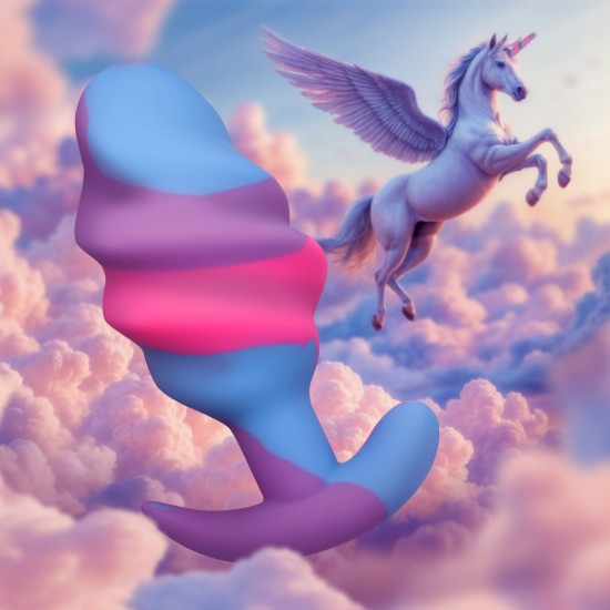 Picture of Unicorn Swirl Silicone Butt Plug - Large
