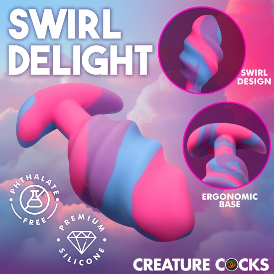 Picture of Unicorn Swirl Silicone Butt Plug - Large