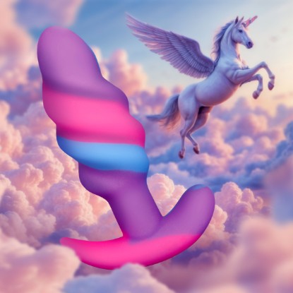 Picture of Unicorn Swirl Silicone Butt Plug - Small