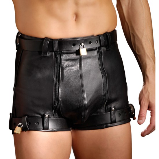 Picture of Strict Leather Chastity Shorts- 38 inch waist