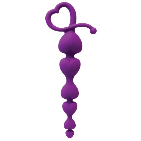 Picture of Gossip Hearts on a String Violet Anal Beads