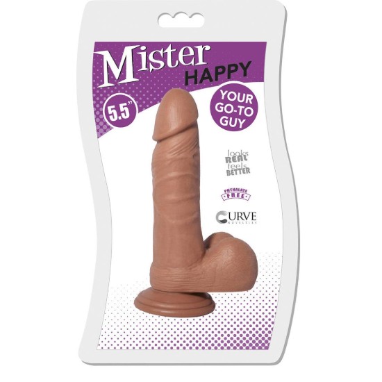 Picture of Mister Happy 5.5 Inch Dildo with Balls  - Tan