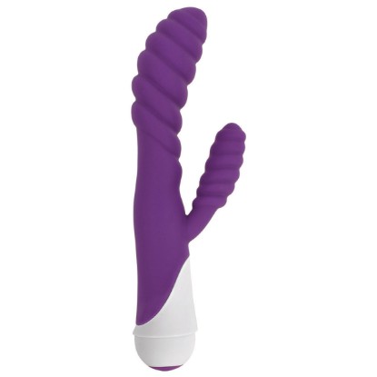 Picture of Diana 20x Rippled Silicone Rabbit Vibe- Purple