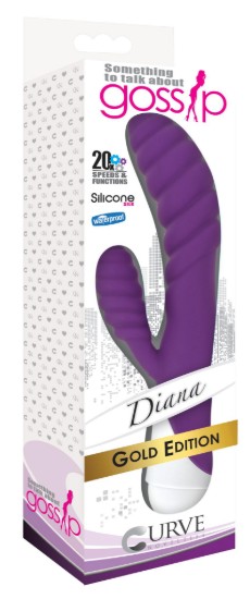Picture of Diana 20x Rippled Silicone Rabbit Vibe- Purple