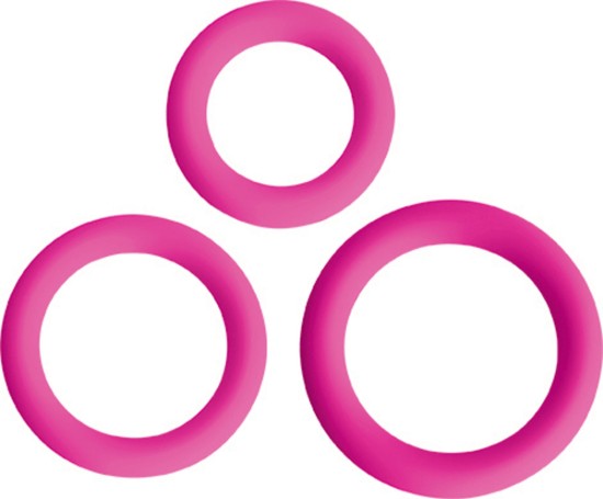 Picture of Love Ring Trio Silicone Cock Rings - Pink