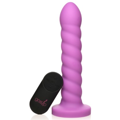 Picture of 21X Soft Swirl Silicone Rechargeable Vibrator with Control - Violet